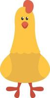 Yellow chicken, illustration, vector, on a white background. vector