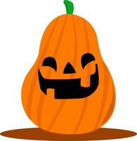 Evil pumpkin, illustration, vector on white background.