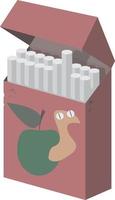 Pack of cigarettes, illustration, vector on white background.
