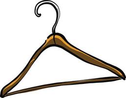 Wooden hanger, illustration, vector on a white background.