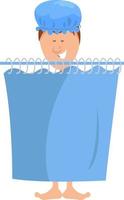 Taking a bath, illustration, vector on white background.