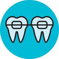 Dental brackets, illustration, vector, on a white background. vector