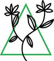 Two flower with five leaves, illustration, vector on a white background