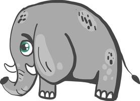 Sad elephant, illustration, vector on white background