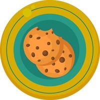 Plate of cookies , illustration, vector on white background