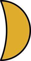 Half moon, illustration, vector on white background.
