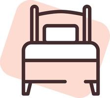 Bed for sleeping, illustration, vector on a white background.