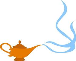 Magic lamp, illustration, vector on white background.