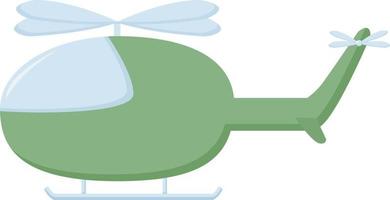 Helicóptero verde, ilustración, vector sobre fondo blanco.