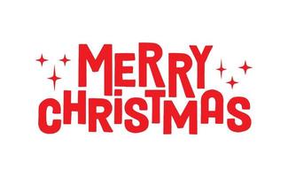 Merry christmas, lettering typography isolated. Vector holiday message element with sparks.