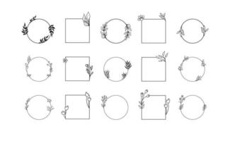 Floral frames. Wreath decorative borders. vector