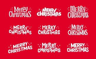 Merry Christmas lettering typographic design. Xmas holidays text design. vector