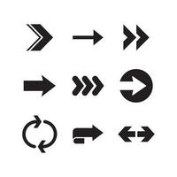 Arrow icons. Simple directional pictogram arrows. vector