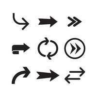 iconos de flecha flechas de pictogramas direccionales simples. vector