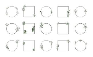 Floral frames. Wreath decorative borders. vector