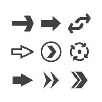 Arrow icons. Simple directional pictogram arrows. vector