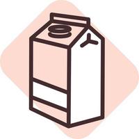Box of milk, illustration, vector on a white background.