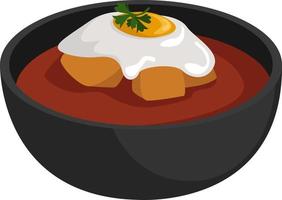 Thick soup, illustration, vector on white background.