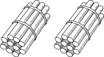 20 palos, ilustración antigua. vector