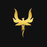 Illustration vector graphic of golden Phoenix bird abstract logo design