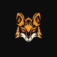 illustration of fox face in tribal style vector