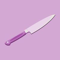 vector de cuchillo morado sobre fondo morado