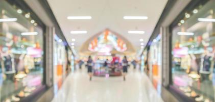 Abstract blur modern shopping mall interior background photo