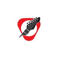 ilustración de icono de vector de plantilla de logotipo de guitarra