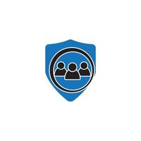 Group of people protected icon logo, vector design