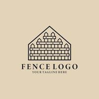 Fence line art logo, icon and symbol, vector illustration design