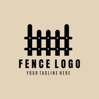 Fence vintage logo, icon and symbol, vector illustration design