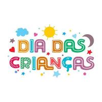 día del niño brasil y portugal vectos stock vector