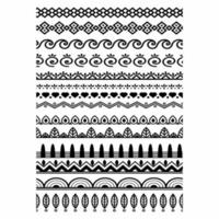 Vintage ornate seamless border vector set concept pattern in traditional style. curls and spirals ornament