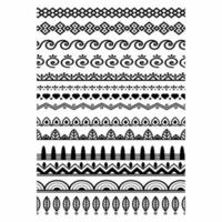 Vintage ornate seamless border vector set concept pattern in traditional style. curls and spirals ornament