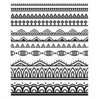 Vintage ornate seamless border vector set concept pattern in traditional style. curls and spirals ornament