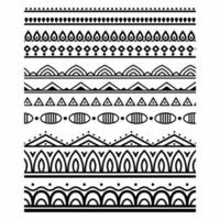 Vintage ornate seamless border vector set concept pattern in traditional style. curls and spirals ornament