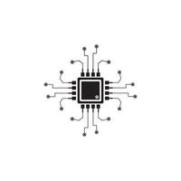chip processor vector icon illustration