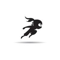 Ninja warrior icon. Simple black ninja head logo illustration vector