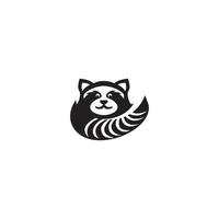 Cute Black raccoon logo vector icon