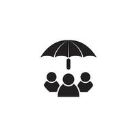 logotipo de icono protegido de grupo de personas, diseño vectorial vector