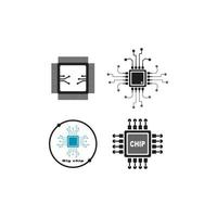 chip processor vector icon illustration