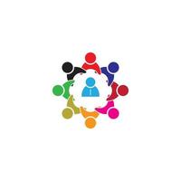 Group of people protected icon logo, vector design