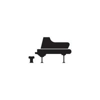 icono de vector de plantilla de logotipo de piano