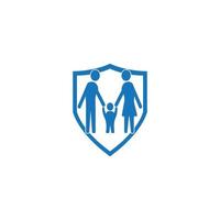 Group of people protected icon logo, vector design