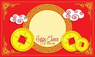 Fondo de feliz año nuevo chino con área de espacio de copia vector