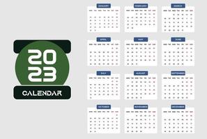 feliz año nuevo calendario de 2023 vector