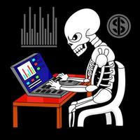 ilustraciones de calaveras, símbolos y gráficos de computadora, adecuados para las necesidades de los desolladores, fuentes de redes sociales, la industria de las camisetas y otros. vector