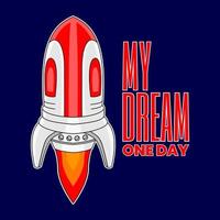 rocket in the galaxy, suitable for children's books, t-shirts, displays and others vector
