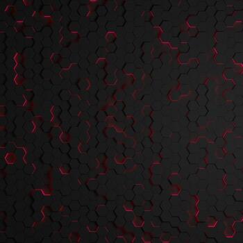 3D rendering Futuristic Honeycomb Mosaic, abstract Background. Realistic geometric mesh cell structure. Sci-fi background with hexagon grid. photo