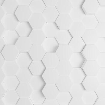 3D rendering Futuristic Honeycomb Mosaic, abstract Background. Realistic geometric mesh cell structure. Sci-fi background with hexagon grid. photo